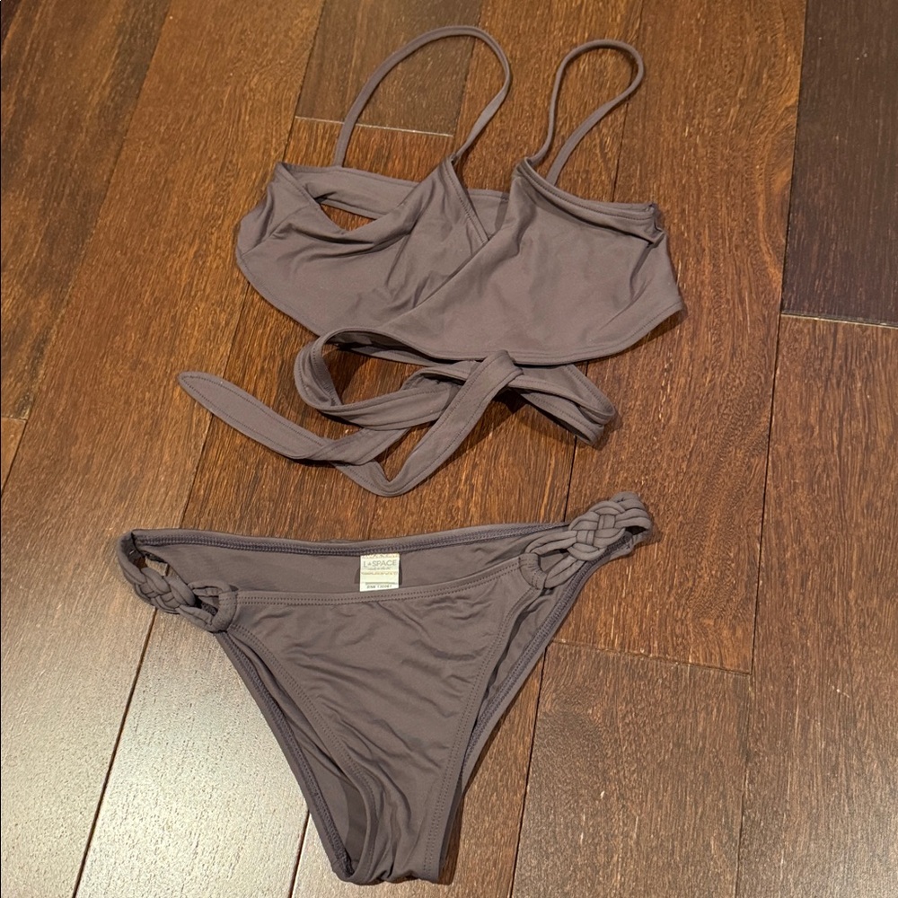 L*Space 2 piece bikini with wrap around top and braided side bottoms - Picture 3 of 12